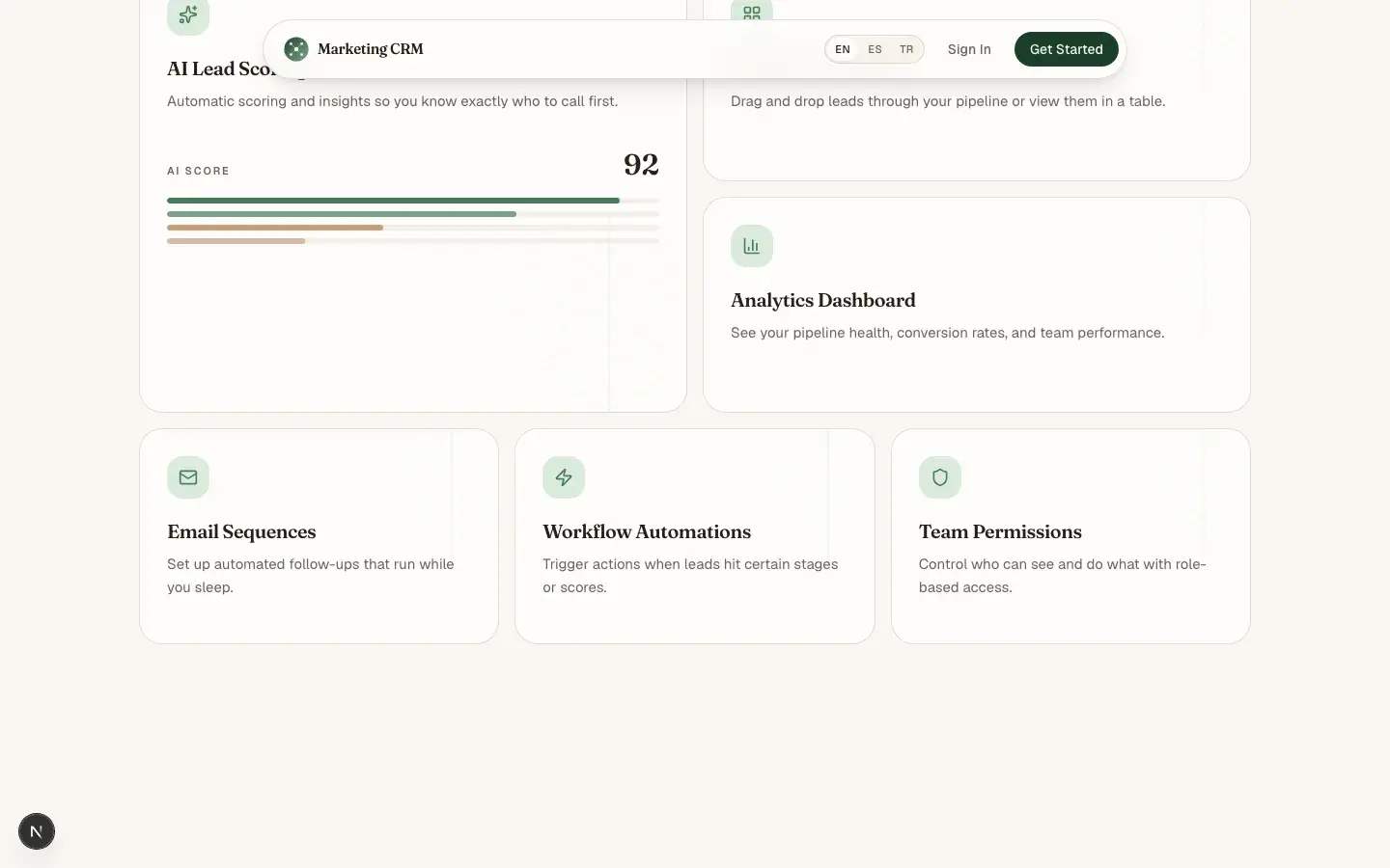 Marketing CRM process section